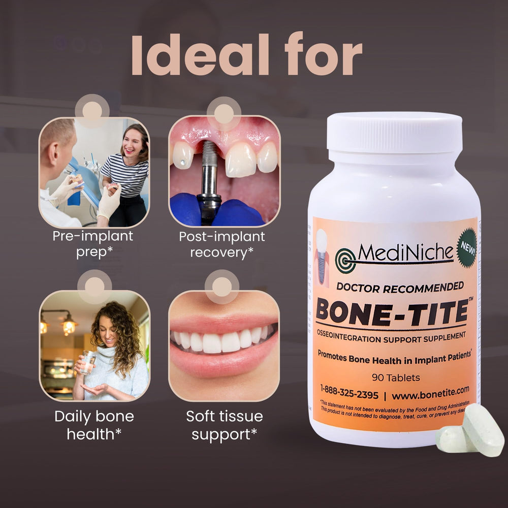 MediNiche Bone-Tite vitamins and minerals icon highlighting nutrients for bone health.