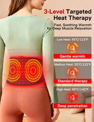 Medisana belt heat settings demonstrating customizable warmth for comfort