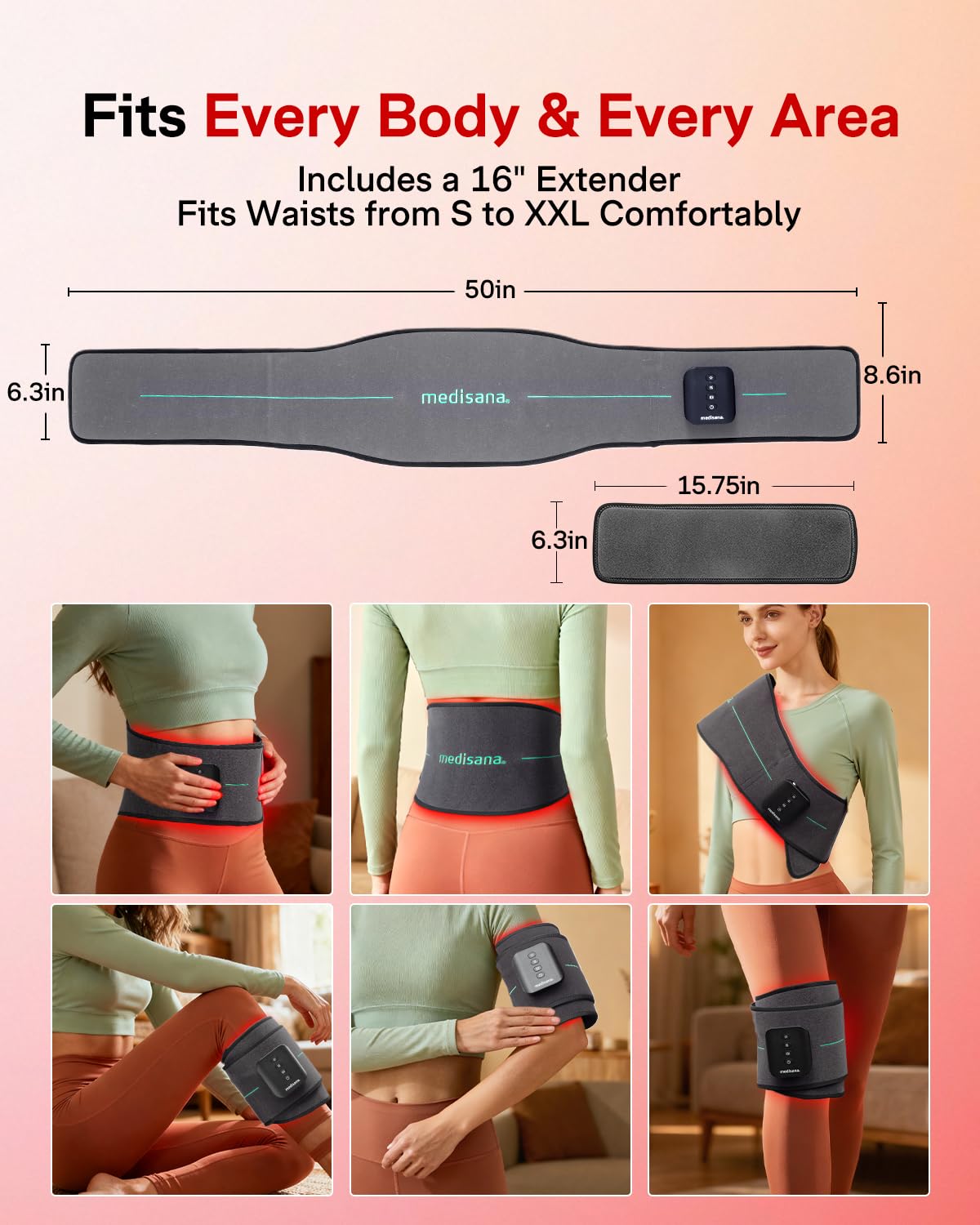 Medisana 3-in-1 belt in use during activity for post-activity recovery