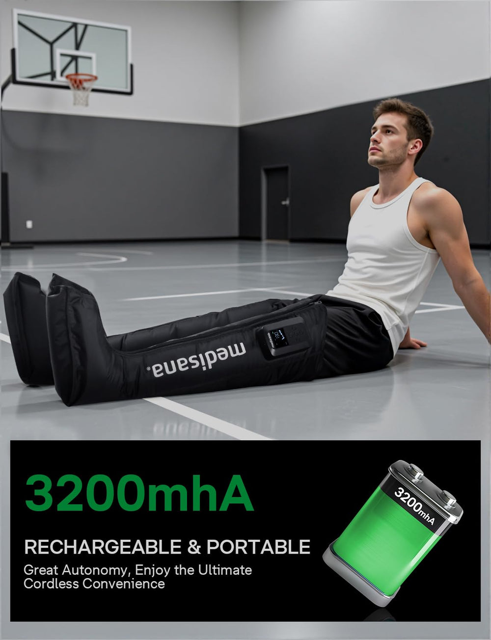 Medisana five-zone air compression targets foot to upper thigh
