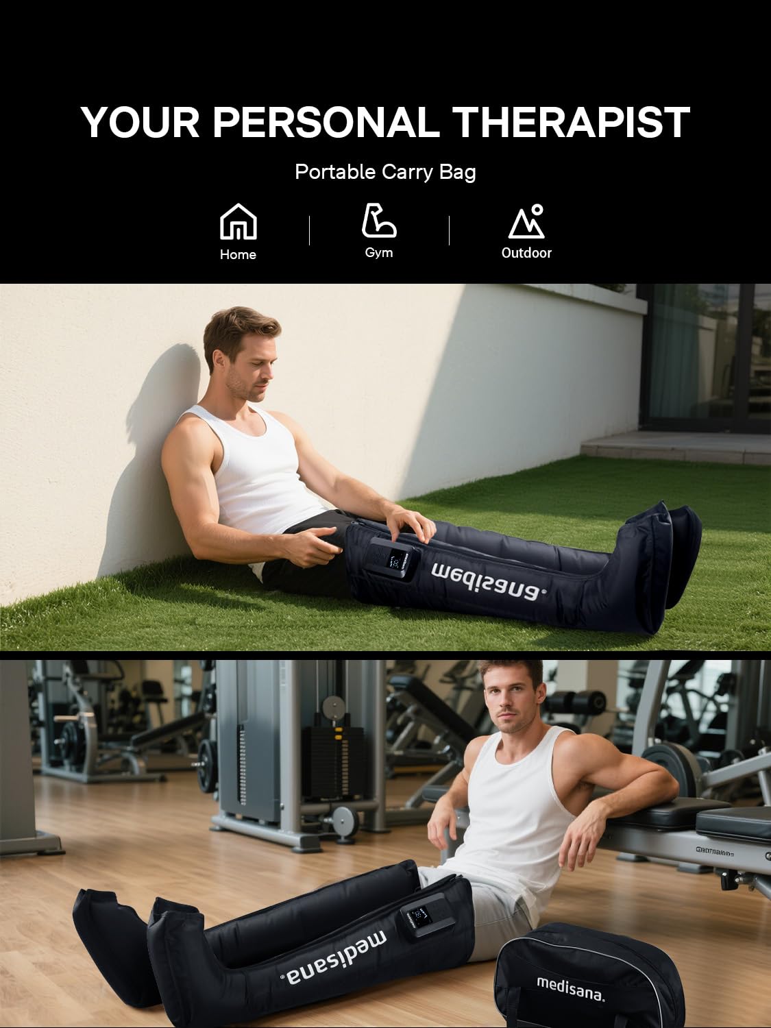 Medisana full-leg massager for athlete recovery