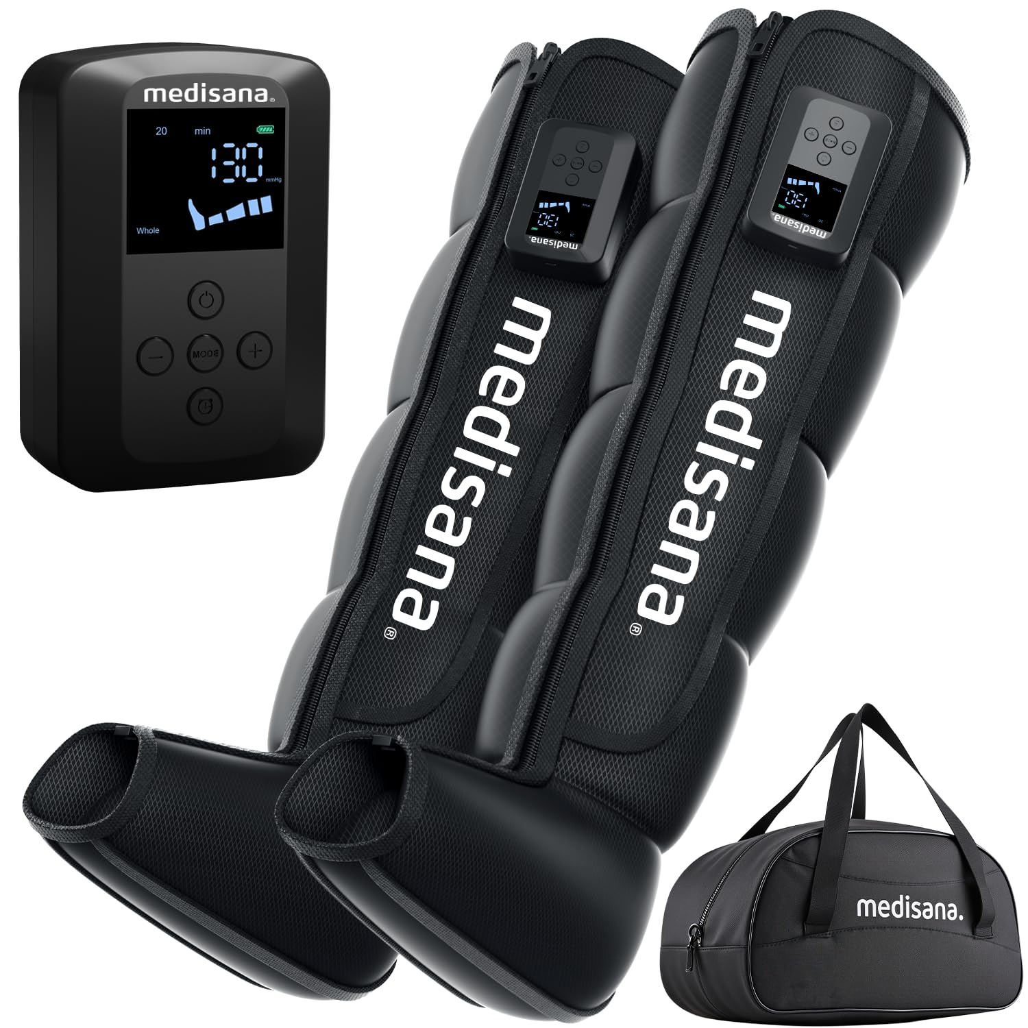 Medisana leg compression massager cordless boot offering portable leg relief on the go