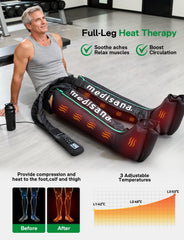 Medisana leg massager side zipper for easy on/off and a secure fit.
