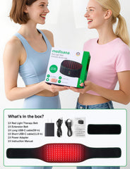 Medisana belt suitable for travel use and on-the-go sessions.