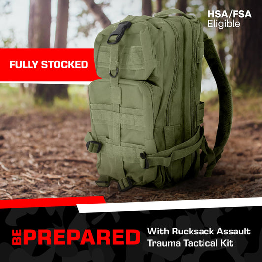 MediTac rucksack open compartments show organized storage for quick access.