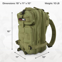 MediTac rucksack straps and hip belt stabilize heavy gear.