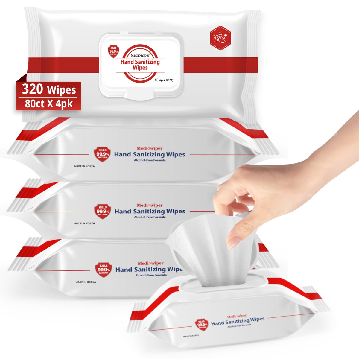 MEDIWIPER unscented wipes 80-count pack front view for everyday use