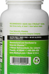 Medizym Naturally enzymes capsules show gluten- and dairy-free formula.