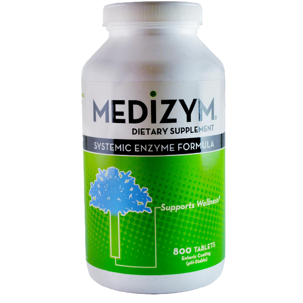 Medizym Systemic Enzyme 800 tablets bottle supports everyday wellness and digestion