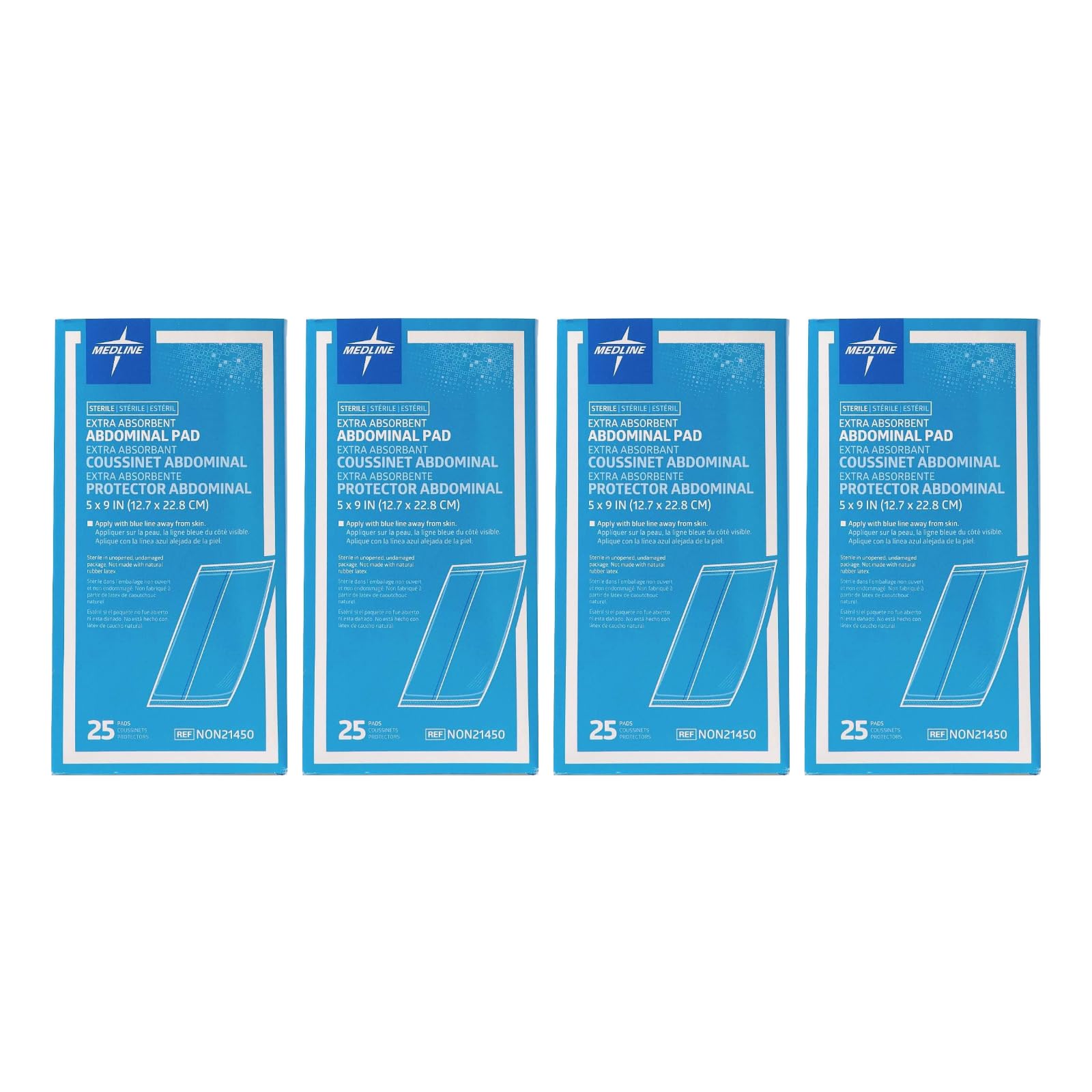 Medline abdominal pad with a soft nonwoven outer layer for quick wicking and comfort.