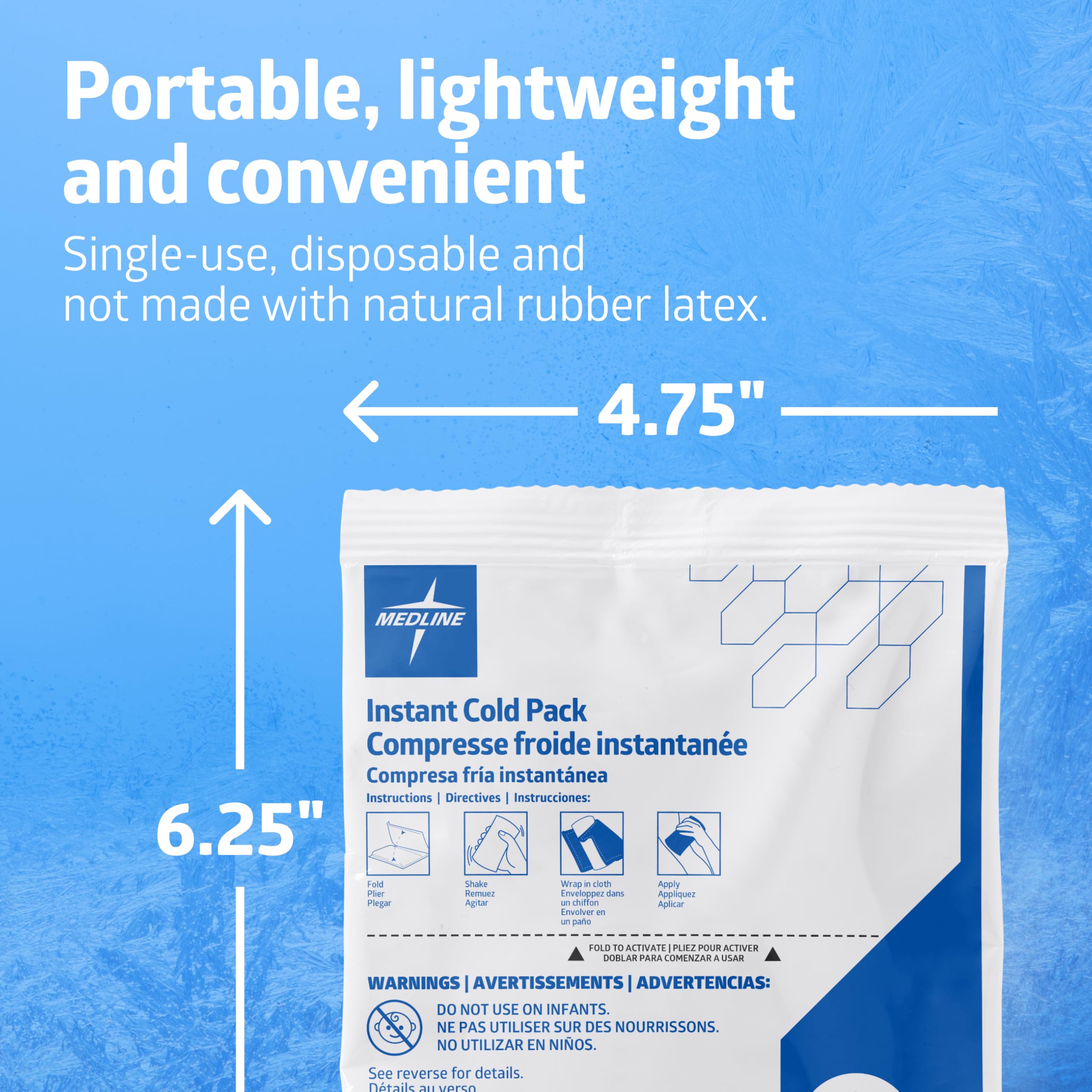Medline cold pack wrapped before use ensures skin-friendly contact.