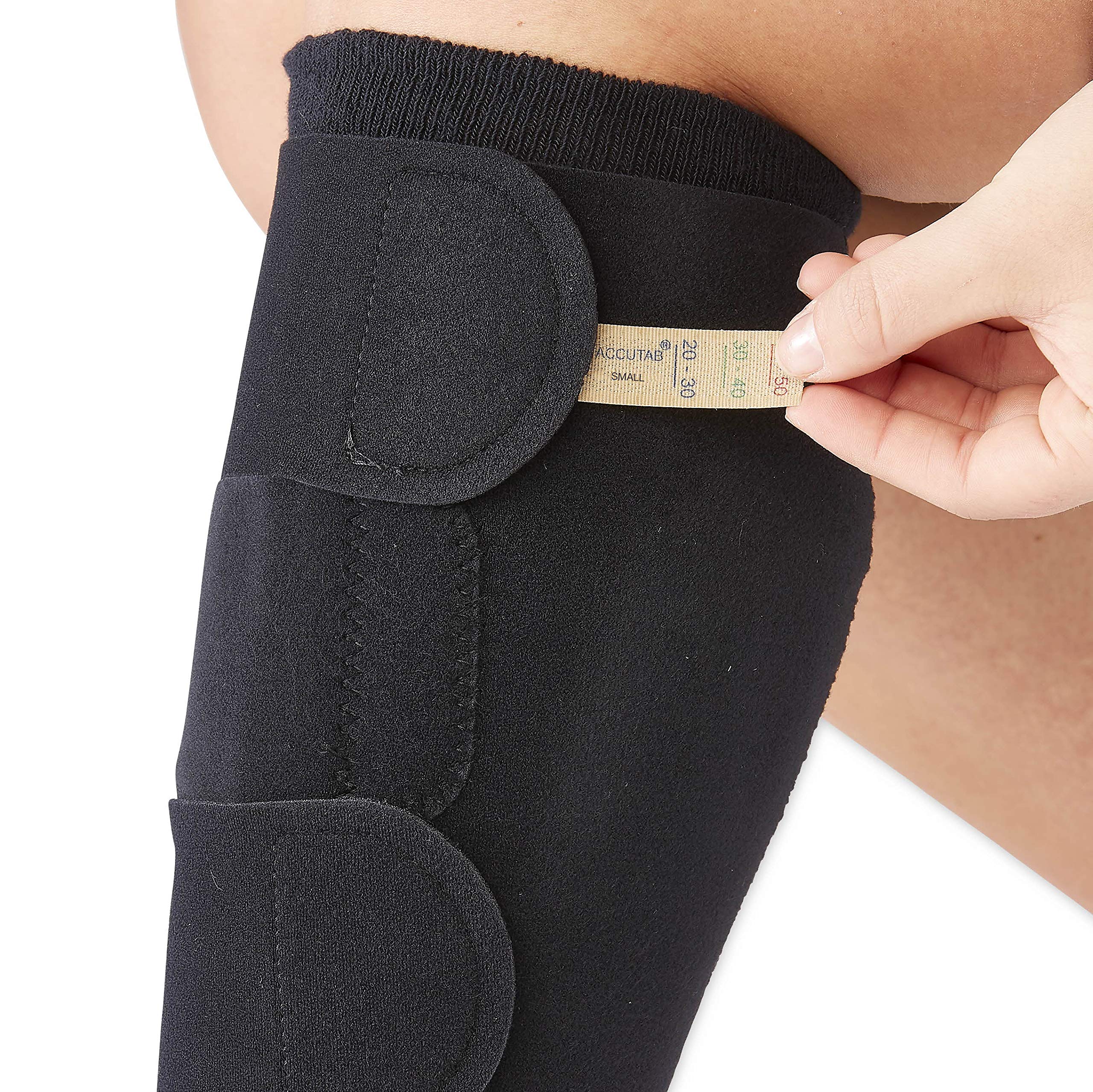 Medline Comprecares black tall 2XL stockings provide discreet compression under clothing.