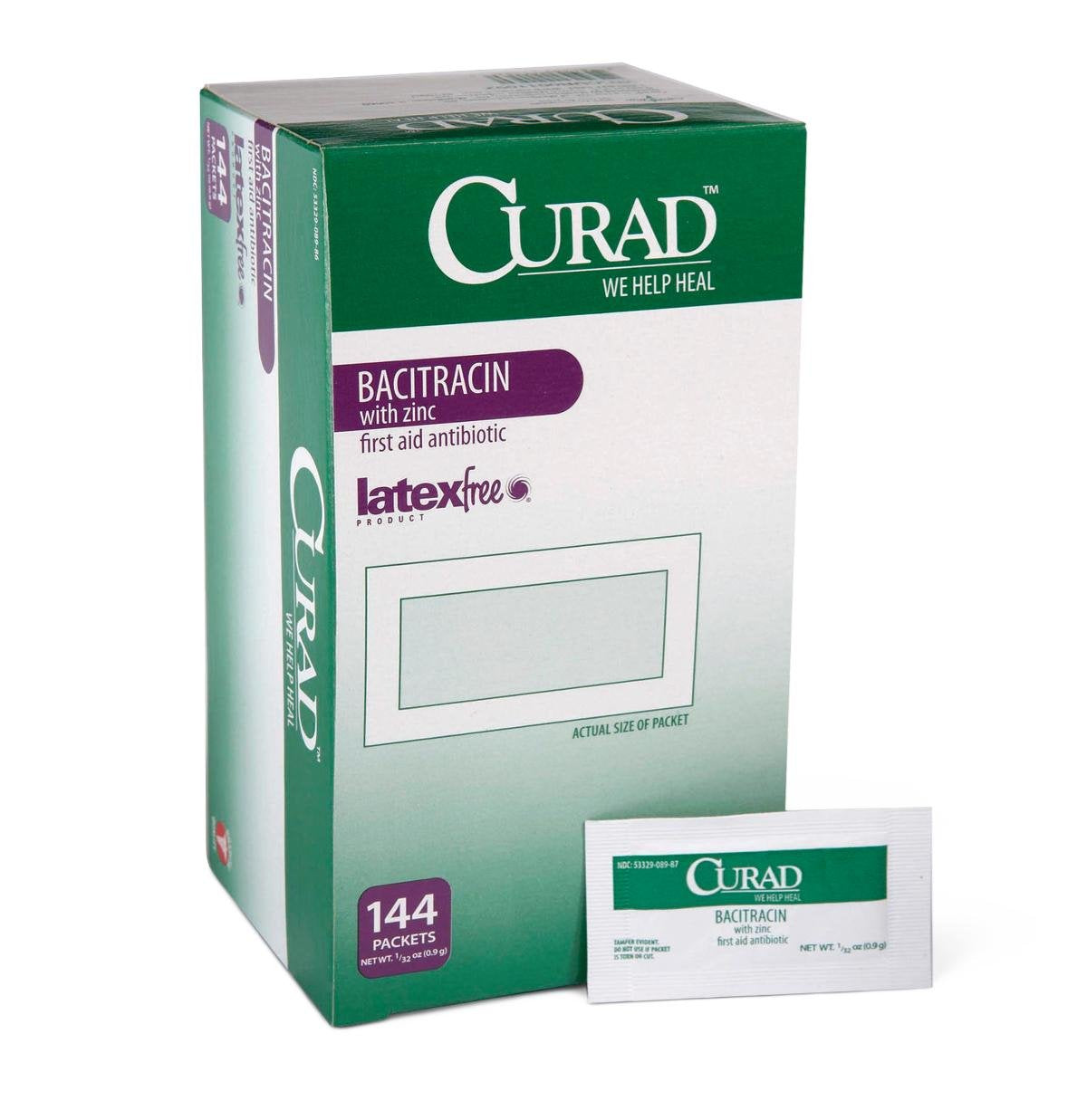 Medline CURAD Bacitracin Ointment with Zinc foil packet for minor wounds; aids infection prevention.