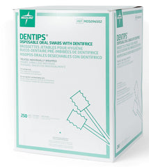 Medline Dentips adult green swabsticks designed for adult oral hygiene routines.