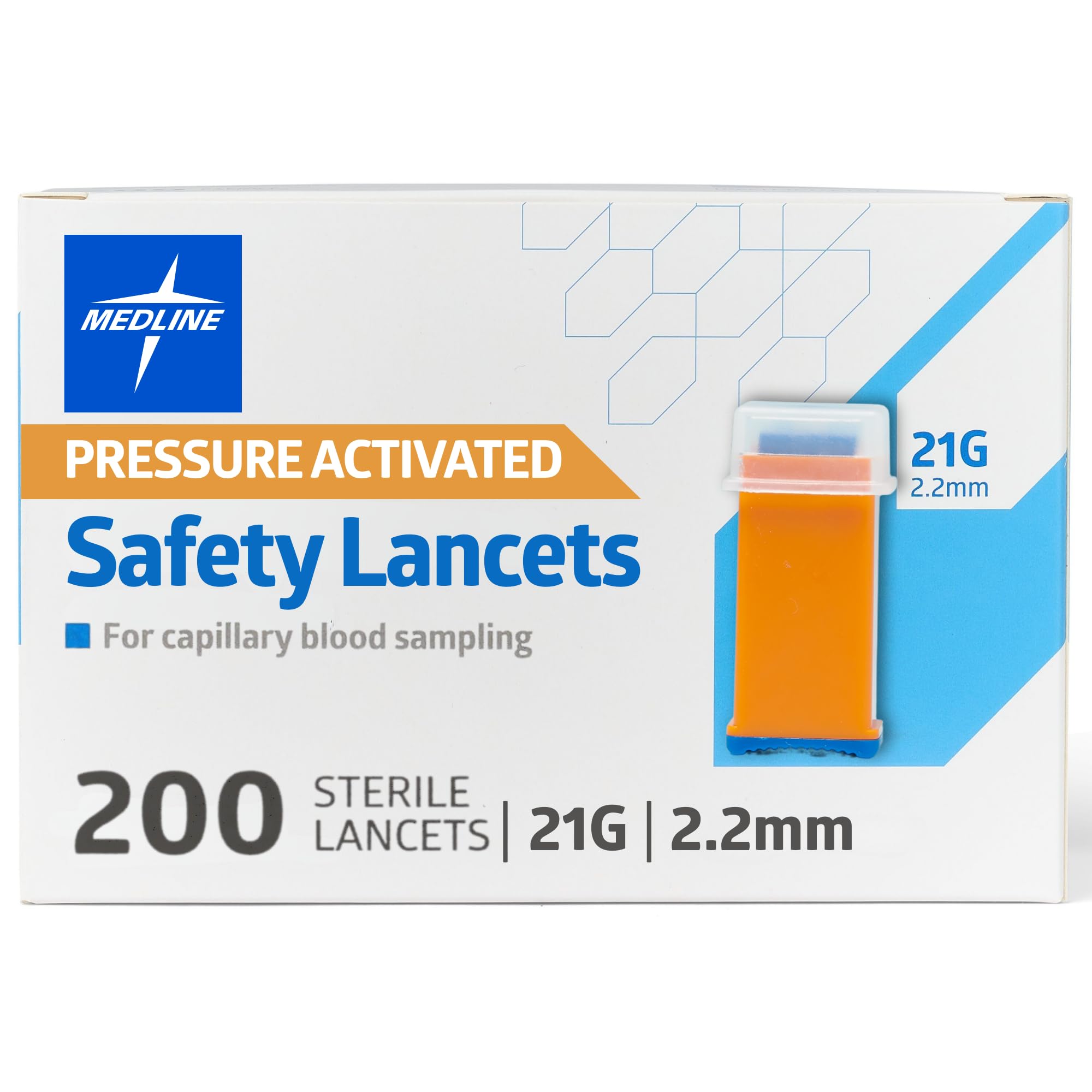Medline EvenCare safety lancets packaging on display for convenient testing.