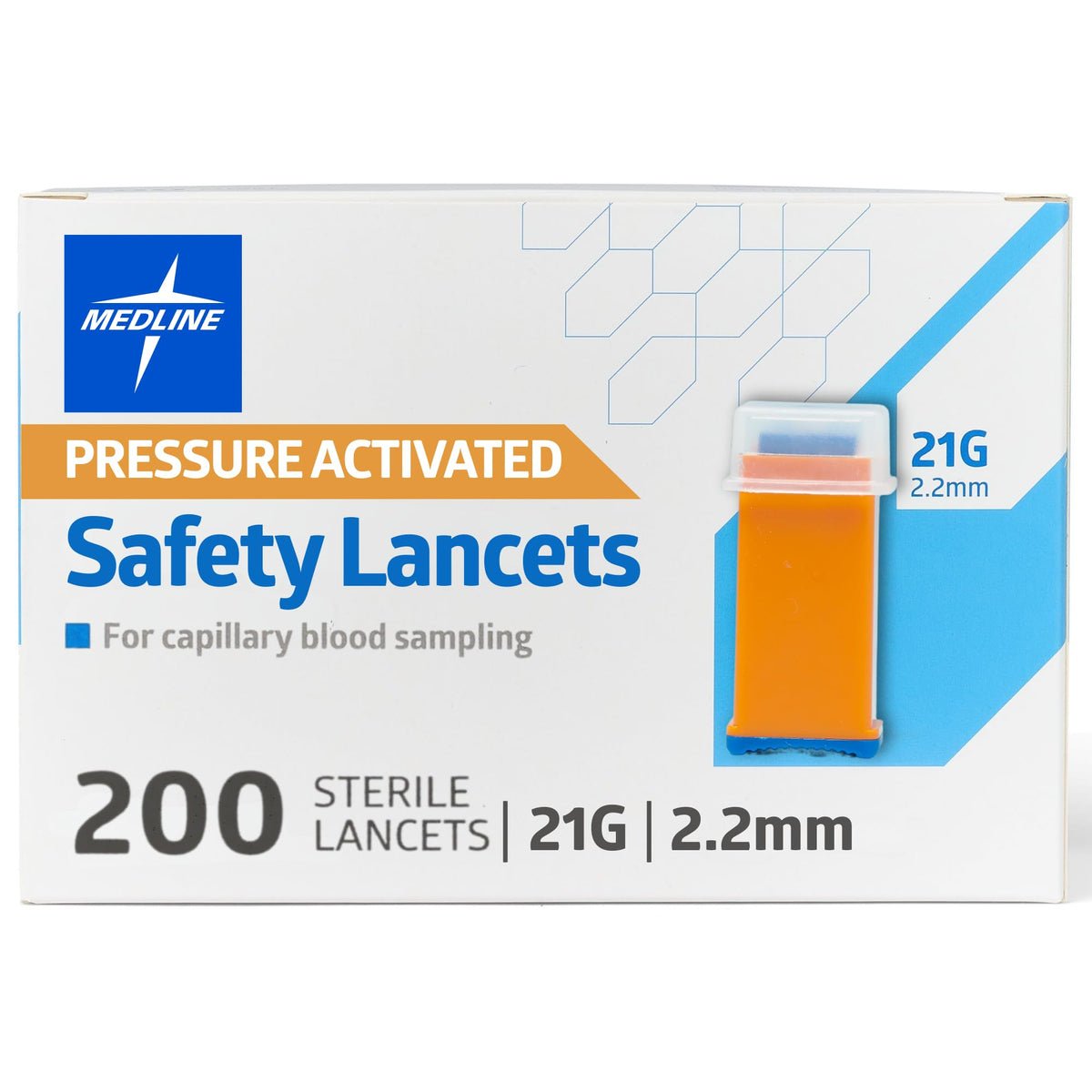 Medline EvenCare safety lancets packaging on display for convenient testing.