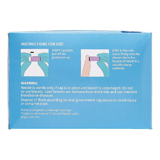 Medline EvenCare lancet with spring-loaded action for quick, gentle punctures.