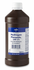 Medline hydrogen peroxide 3% USP 16 oz bottle pour for wound cleaning and first aid prep