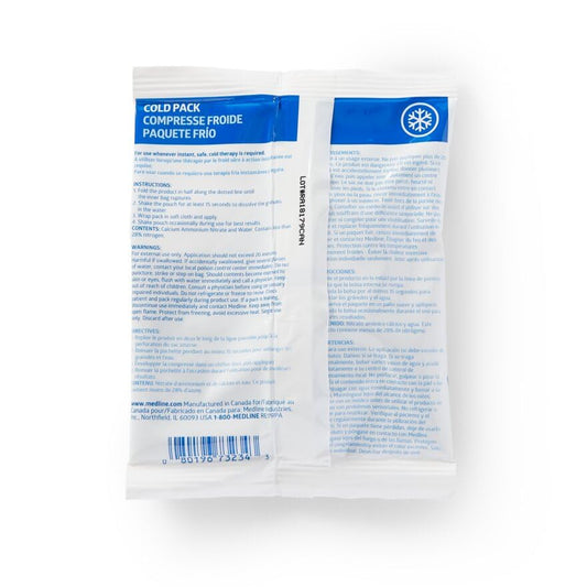 Medline instant cold pack activation: pop and shake for cold therapy.