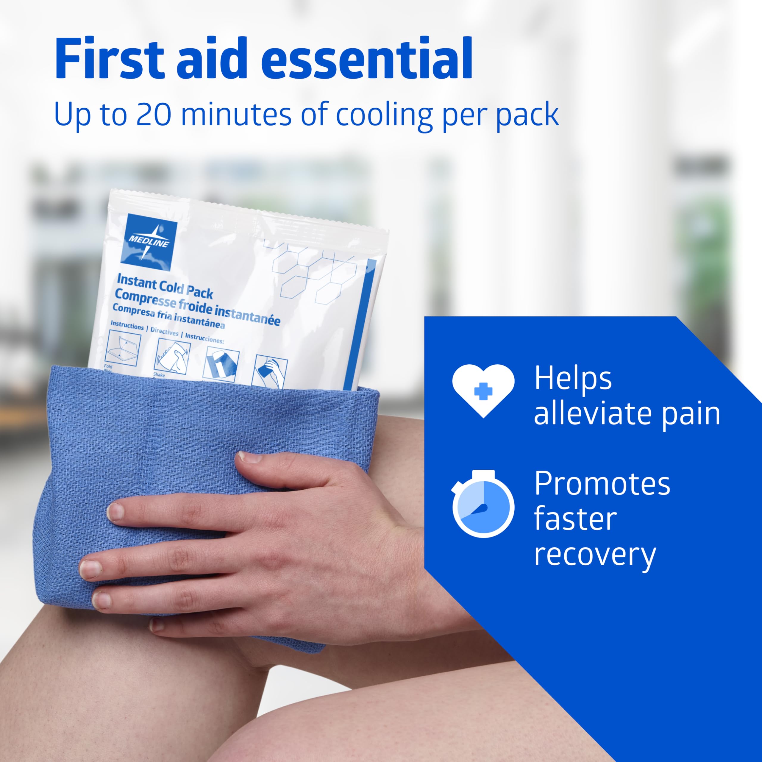 Medline single-use cold pack ensures sanitary, convenient application.