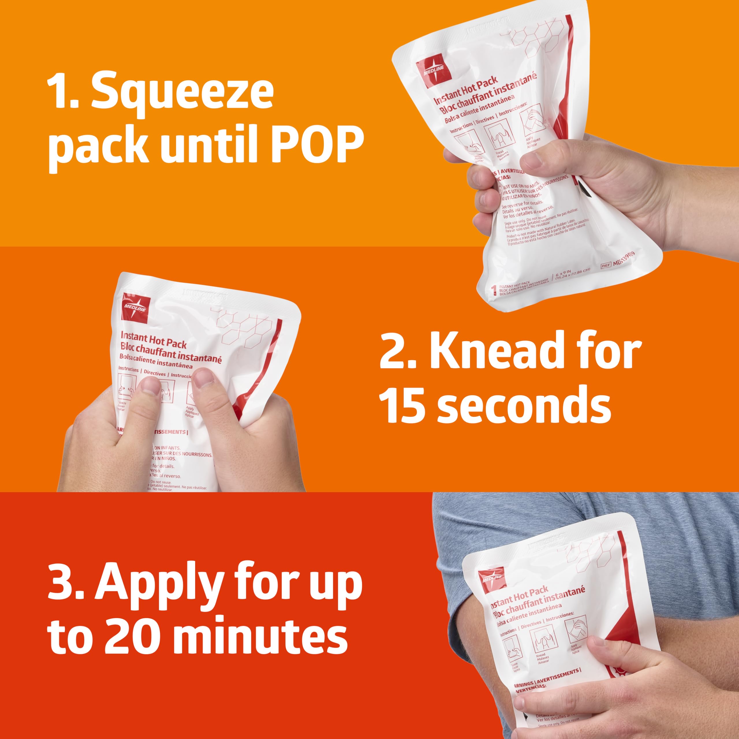 Medline Instant Hot Pack 6x9 with rounded corners for comfortable contact