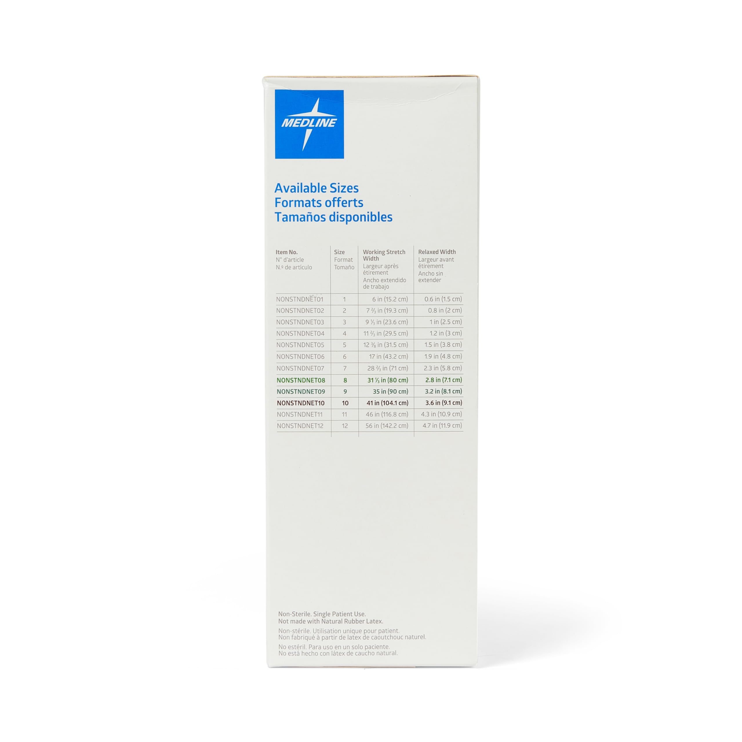 Medline retention net with open-weave design conforms to body contours.