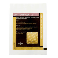 Changing or removing Medline Optifoam Gentle Border Dressing with minimal trauma.