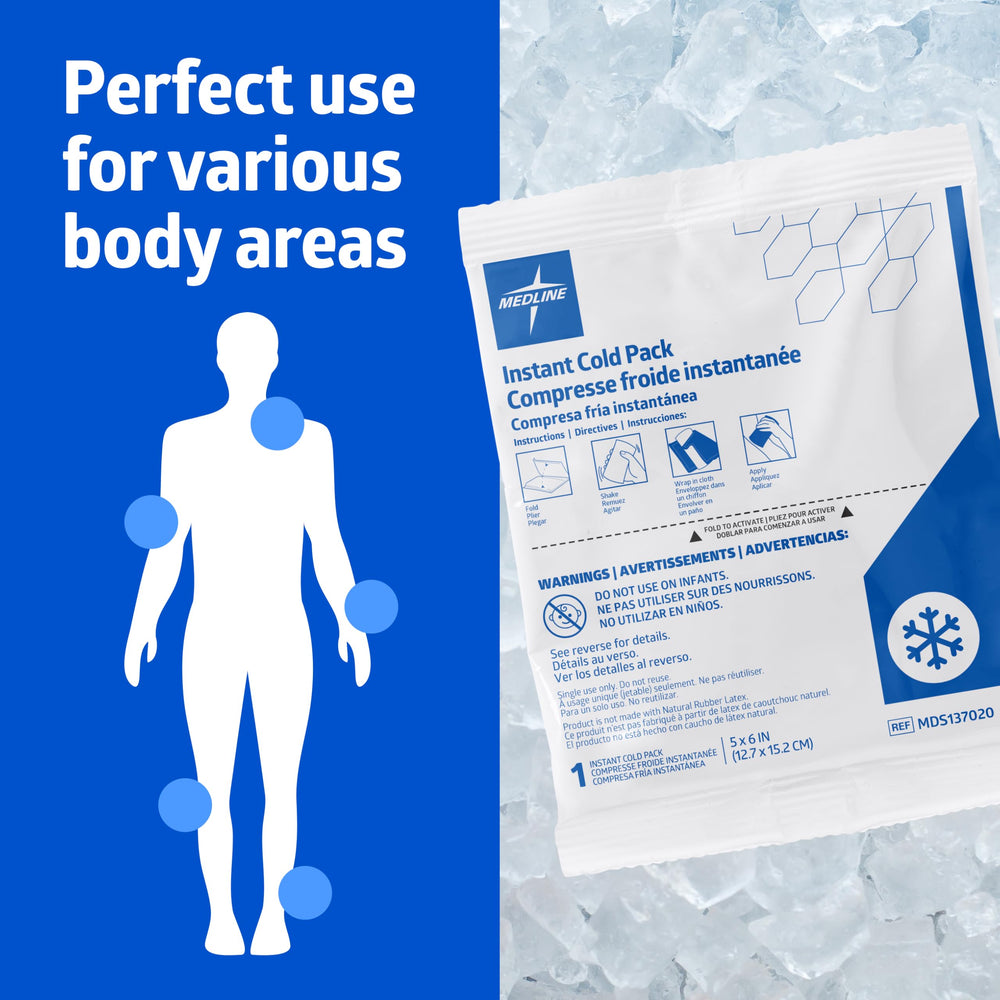 Medline packaging stores 50 packs for easy access.