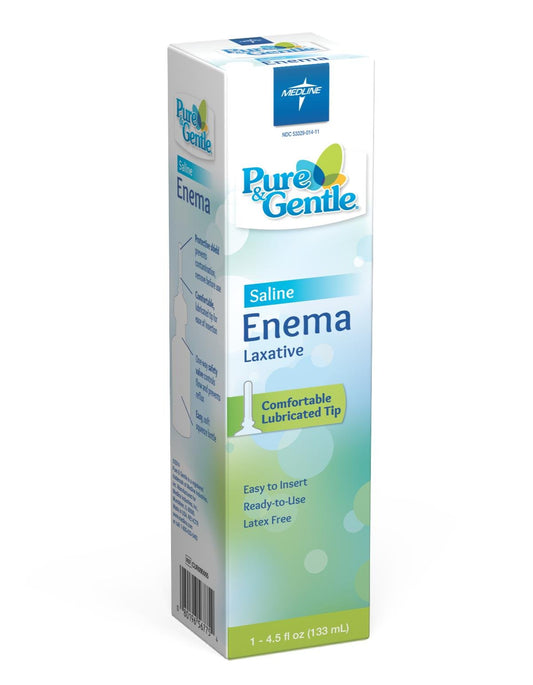 Medline Pure & Gentle enema pack, disposable for quick relief and hygienic bowel cleansing.