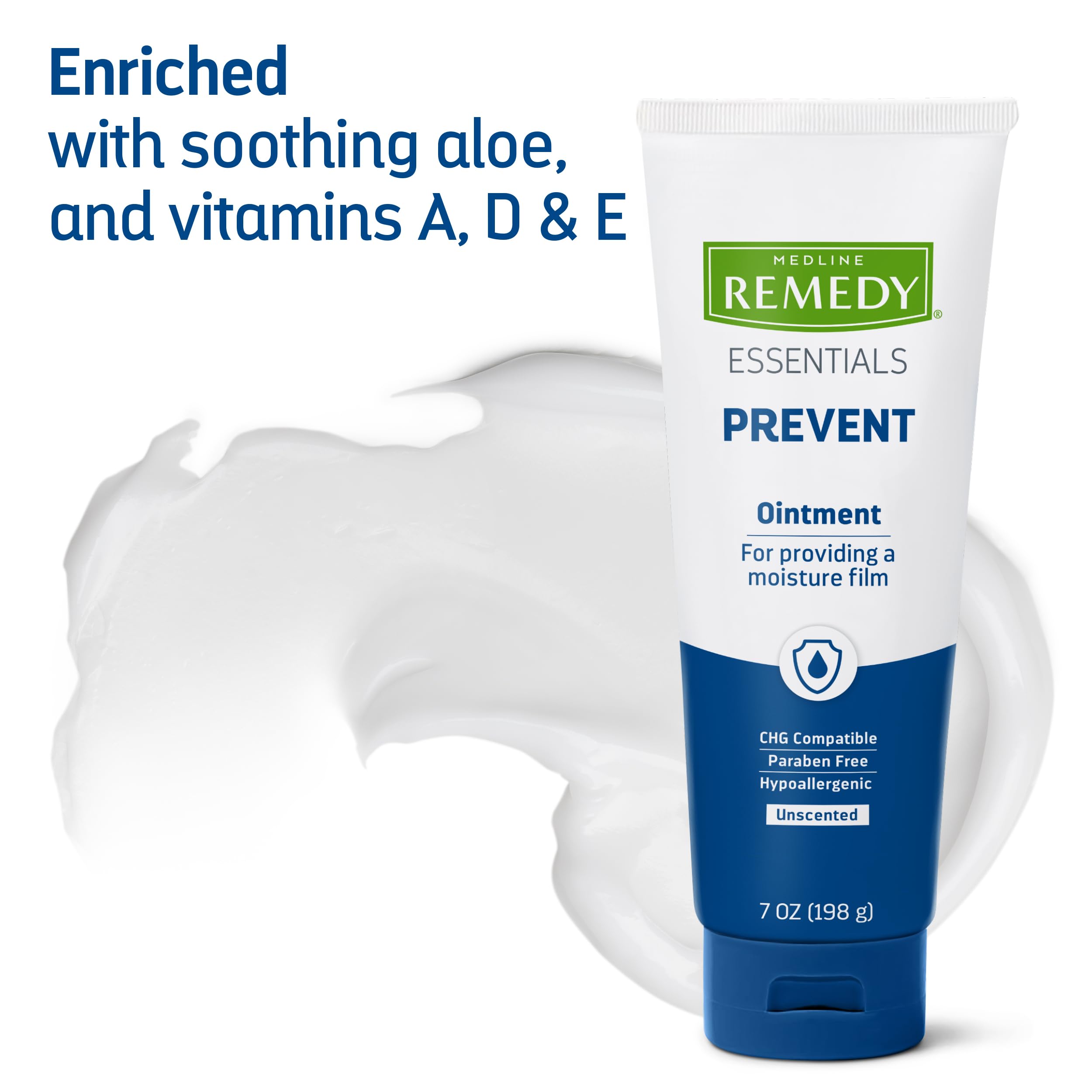 Aloe and vitamins in Medline Remedy Essentials ingredients highlight skin nourishment