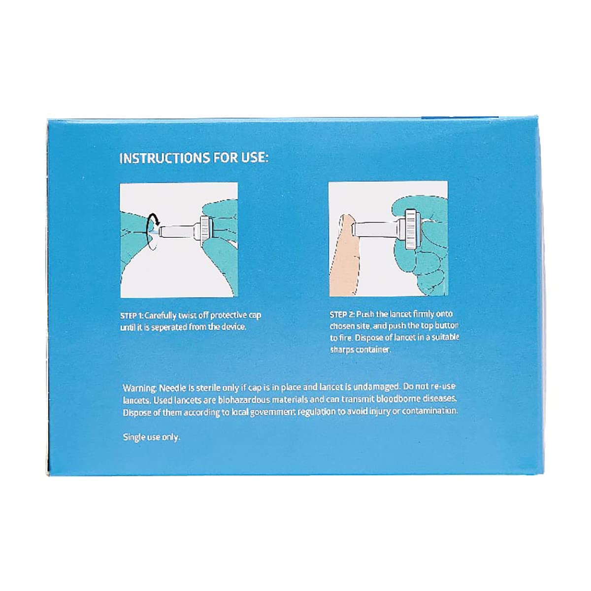 Sterile, single-use lancets reduce cross-contamination in care settings.