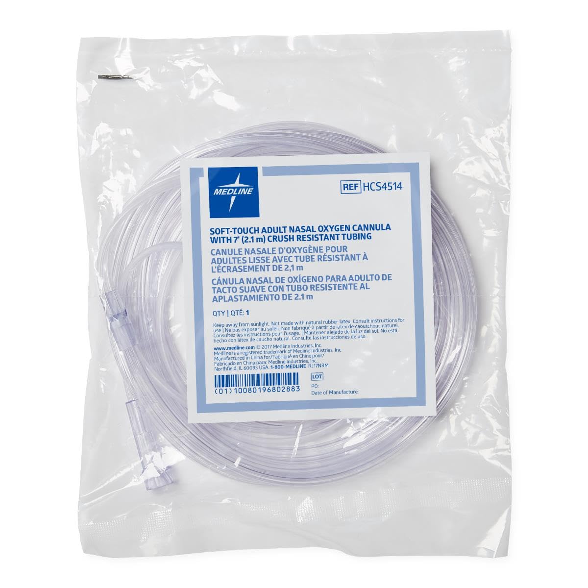 7-foot crush-resistant tubing enabling flexible setup and patient movement.