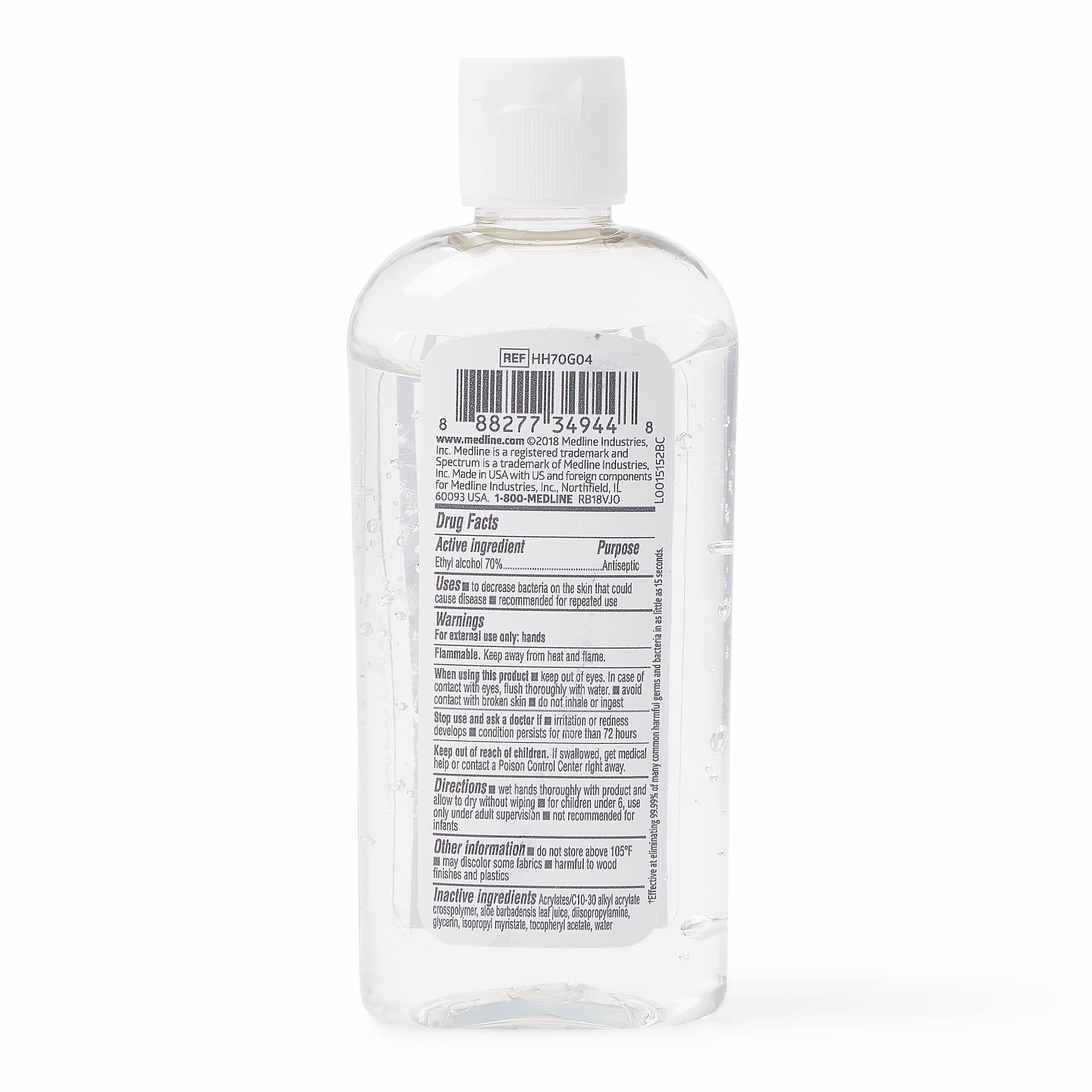 Medline Spectrum Advanced Gel Hand Sanitizer bulk pack for hospitals, 70% alcohol formula.
