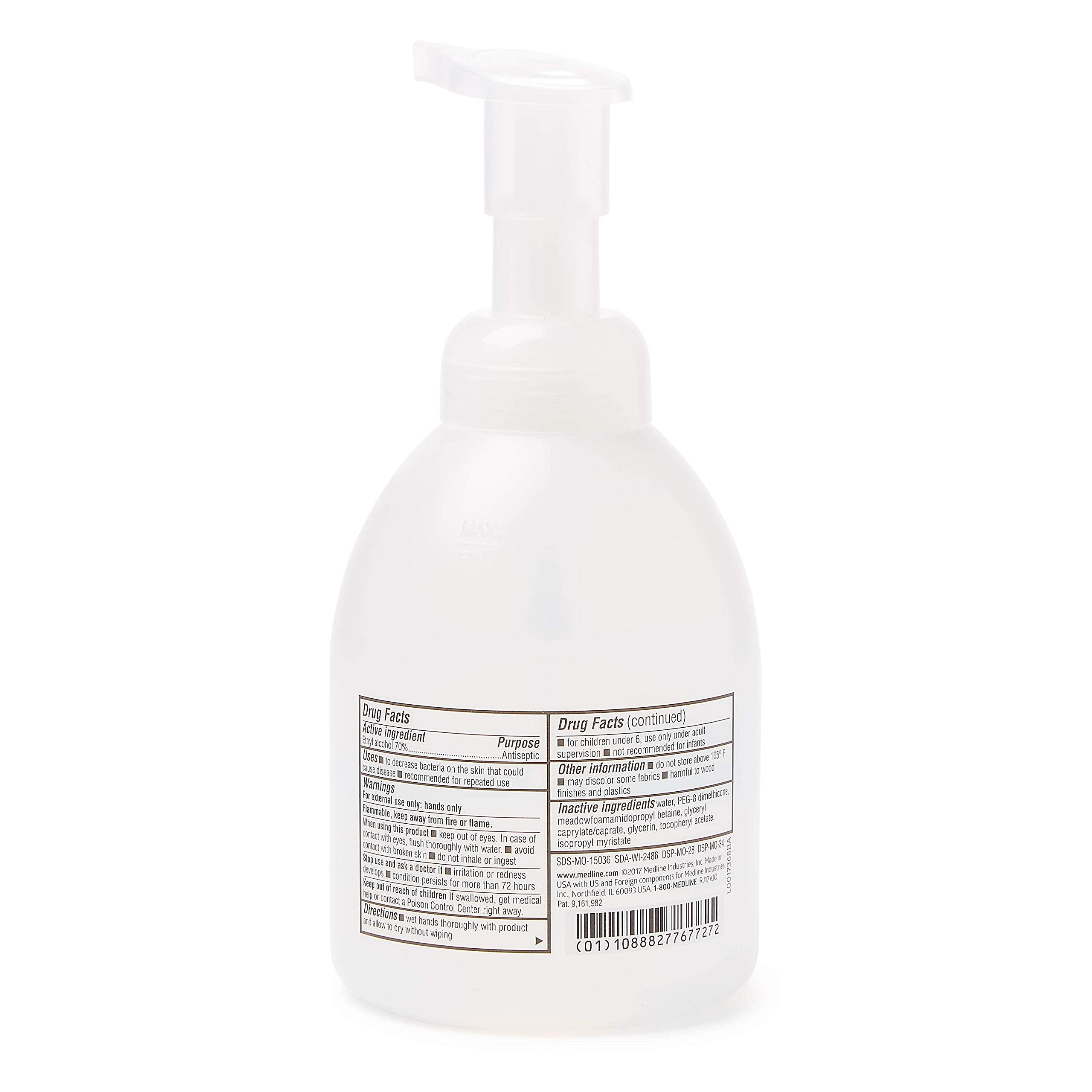 Medline Spectrum foam hand sanitizer bulk pack of 12 bottles, ideal for high-traffic areas.