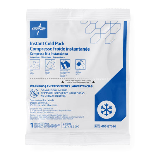 Medline Standard Instant Cold Pack 5x6 inch ready for quick cooling relief.