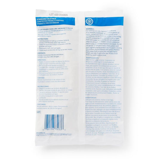 Medline cold pack 6x9 inch size ready for rapid swelling relief.