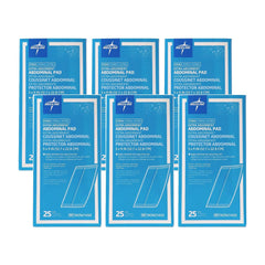 Medline sterile abdominal pad package view, ready for wound care prep