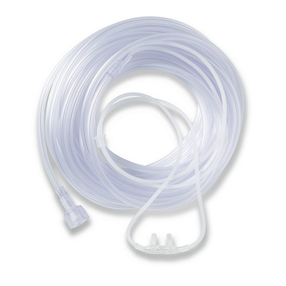 Medline SuperSoft nasal cannula nosepiece fits comfortably for extended wear.