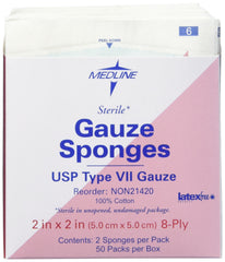 Medline sterile envelopes showing easy-open packaging.