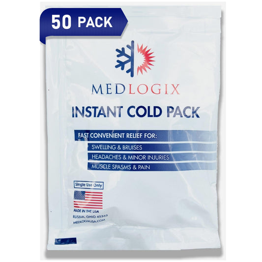 Medlogix instant cold pack 5x7 in use to soothe minor bumps and sprains.