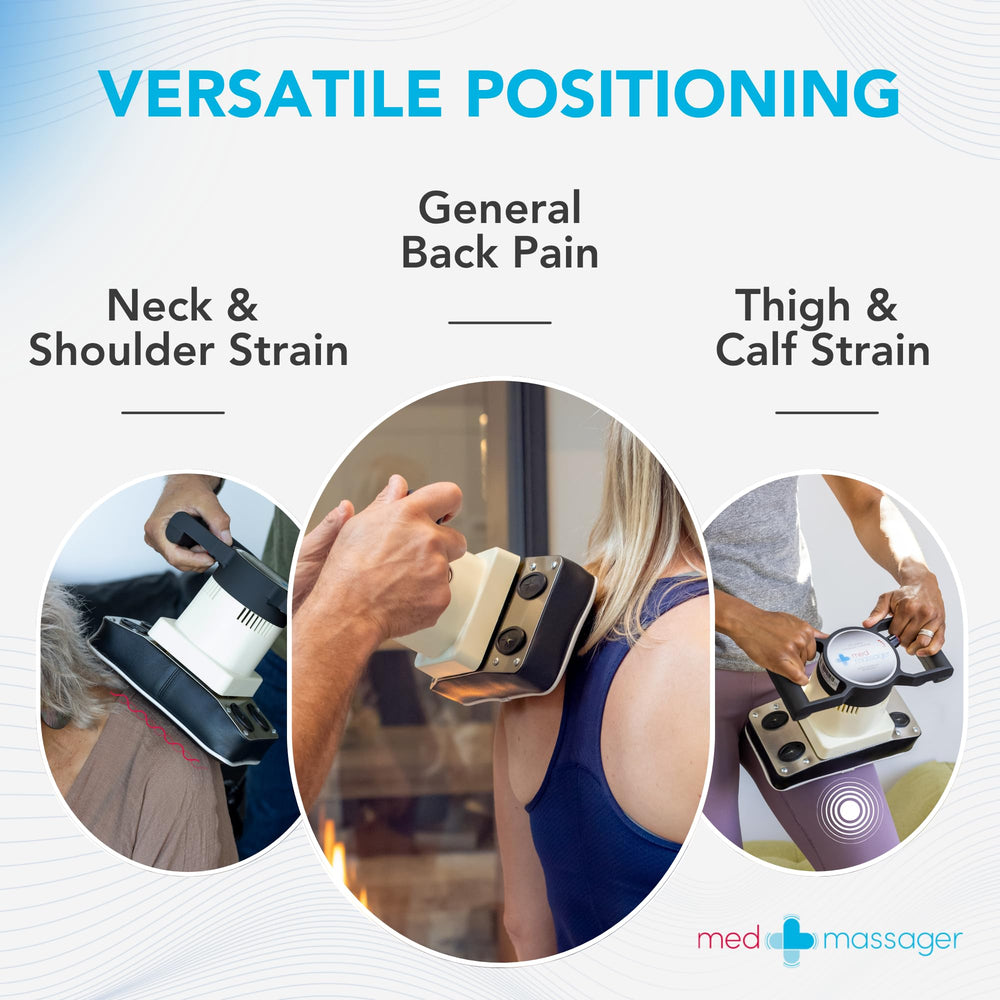 MedMassager Body Massager Plus control panel demonstrates adjustable speeds for customization