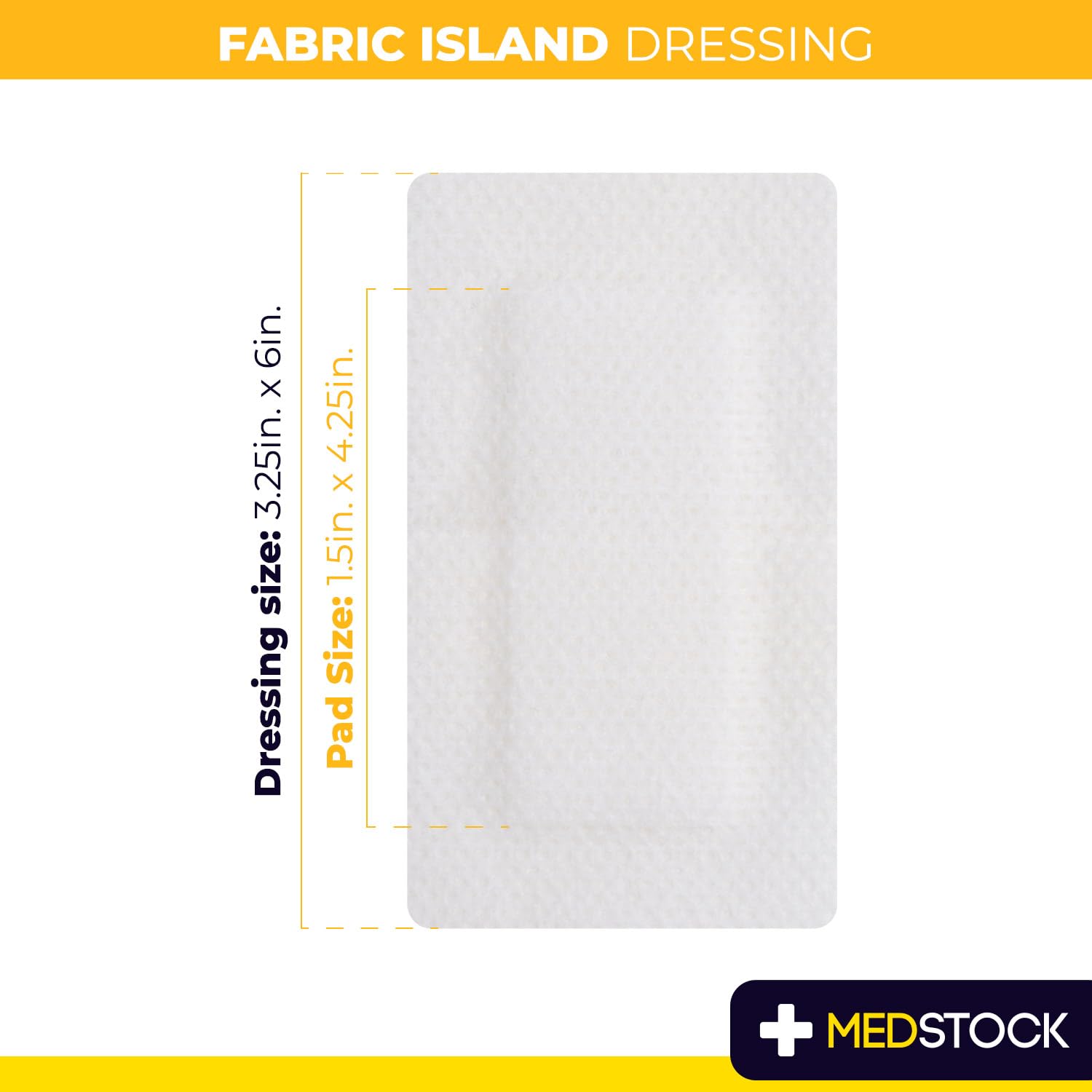 MEDSTOCK Fabric Island Dressing permeable fabric detail supports breathable wound environments