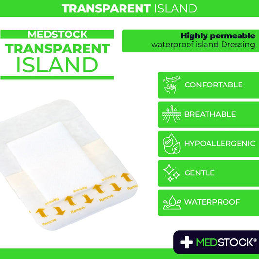 MEDSTOCK Waterproof island dressing with breathable film ensures secure, comfortable wear