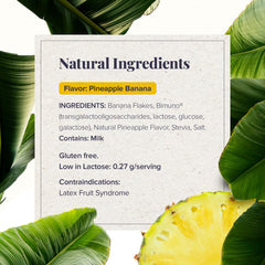 Banatrol pineapple packaging highlighting prebiotics for gut health.