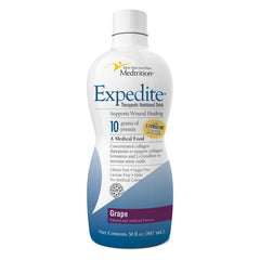 Medtrition Expedite grape bottle pouring for post-surgery nutrition support