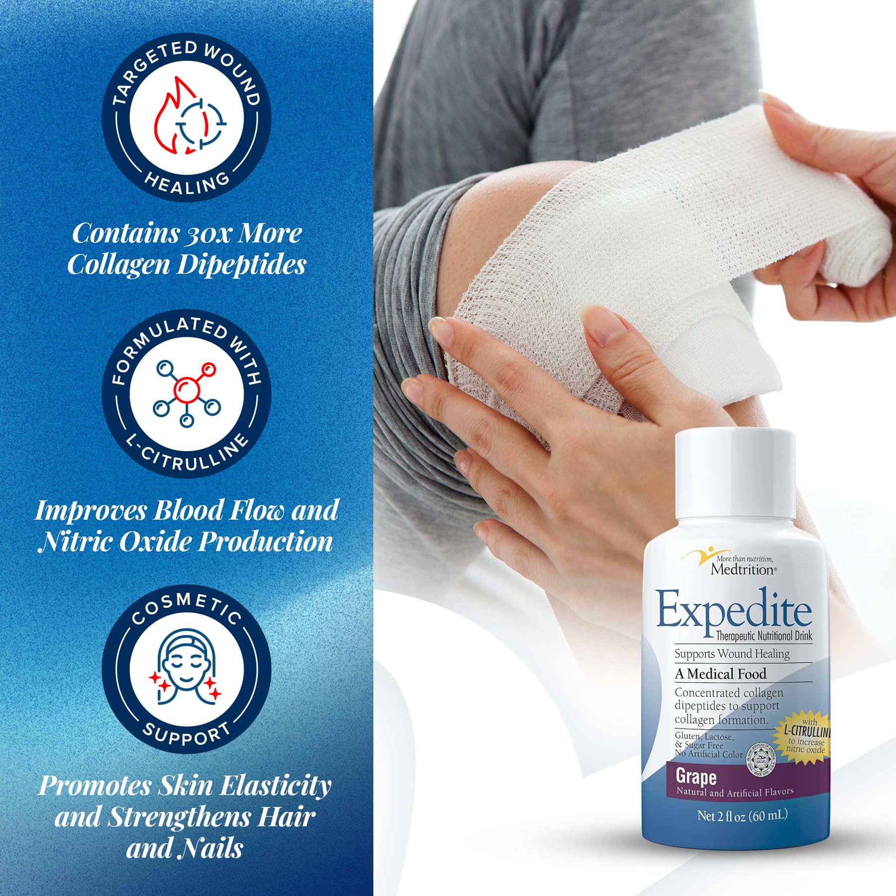 Medtrition Expedite grape collagen pack of 24 ready for consistent recovery support.