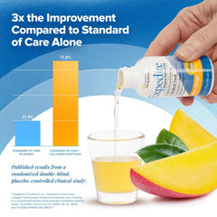 Flavor label close-up on Medtrition Expedite peach mango bottle