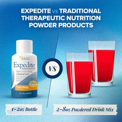 Medtrition Expedite bottle on tabletop with recovery-themed setting