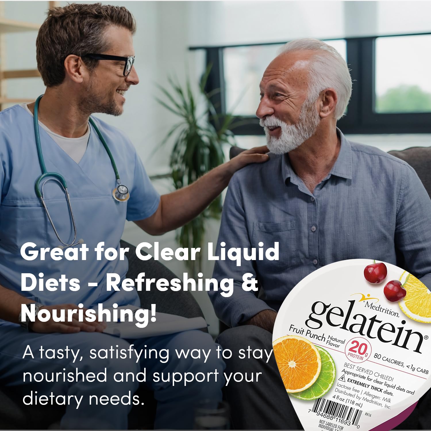 Medtrition Gelatein Fruit Punch flows in a clear-liquid diet context