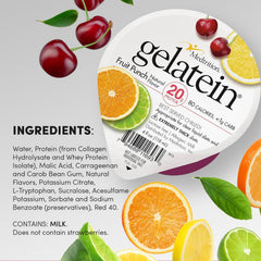 Medtrition Gelatein Fruit Punch glass serving for post-workout recovery